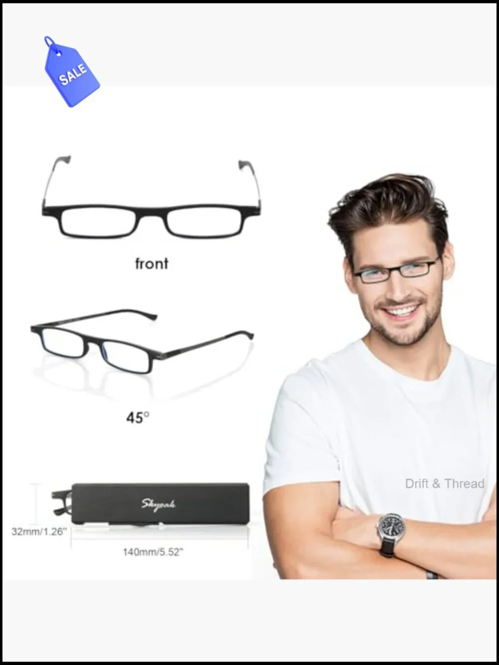 Ultra Thin Lightweight Folding Reading Glasses TR90 Blue Light Blocking UV
